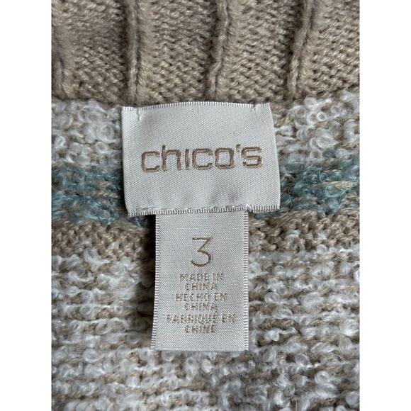 Chico's Wool Blend Open Cardigan Sweater Womens Sz 3 US XL Southwest Sleeveless - Picture 3 of 8
